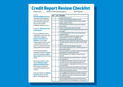 Credit Report Review Checklist